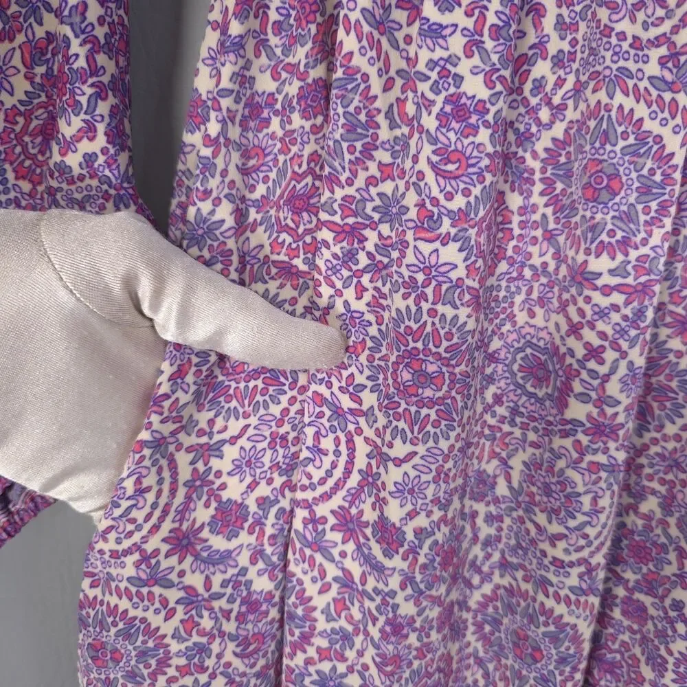 RAGA Women’s New Maxi Dress SMALL Paisley Floral Elastic Waist‎ Boho R5060